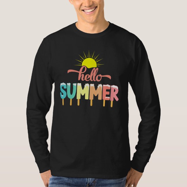 Hallo Sommerferien Ice Lolly Ice T-Shirt (Vorderseite)