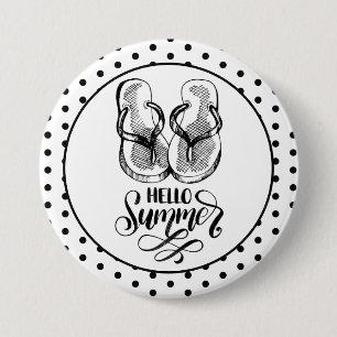 Hallo Sommerflip-Flops-Button Button