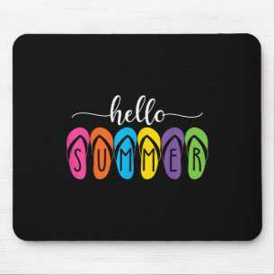 Hallo Sommerflip Flops, willkommen Sommer Frauen M Mousepad