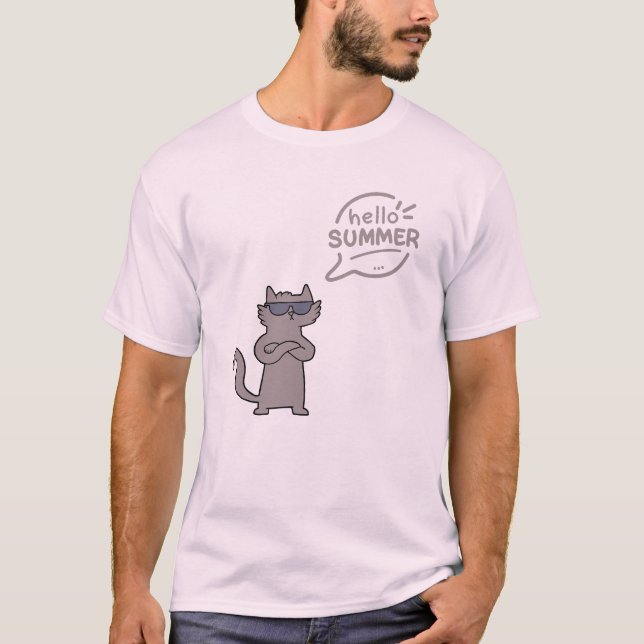 Hallo Sommerkatzen und Sommerliebhaber T-Shirt (Vorderseite)