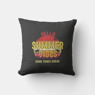 Hallo Sommerlaune Vintage Sonnenuntergang Sommer Kissen