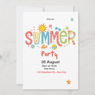 hallo sommerliche Party Einladung