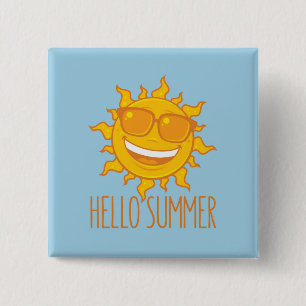 Hallo Sommersonne mit Sonnenbrille Button