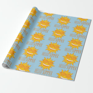 Hallo Sommersonne mit Sonnenbrille Geschenkpapier