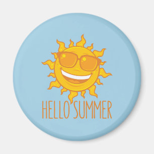Hallo Sommersonne mit Sonnenbrille Magnet