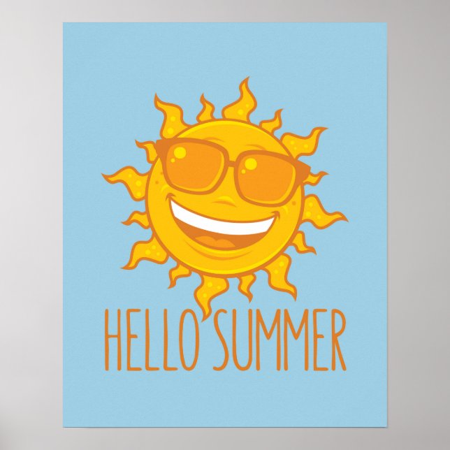 Hallo Sommersonne mit Sonnenbrille Poster (Vorne)