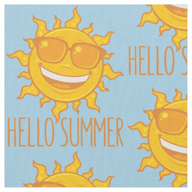 Hallo Sommersonne mit Sonnenbrille Stoff (Nahaufnahme)