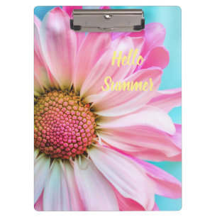 Hallo Sommertext mit Blume Klemmbrett