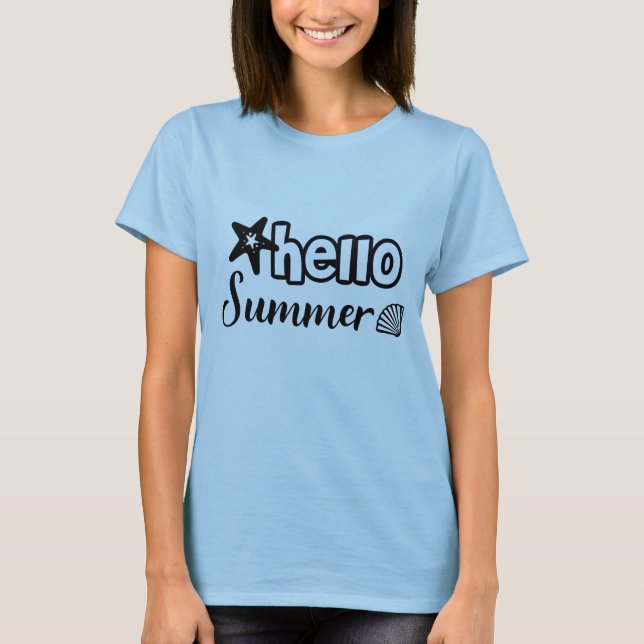 Hallo Sommertypografie T-Shirt (Vorderseite)