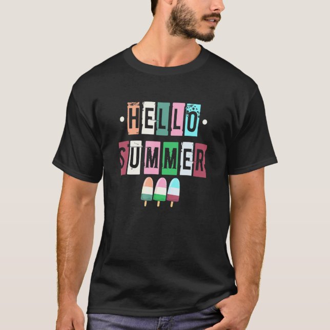 Hallo Sommerurlaub Eiscreme Paraprofessional T-Shirt (Vorderseite)