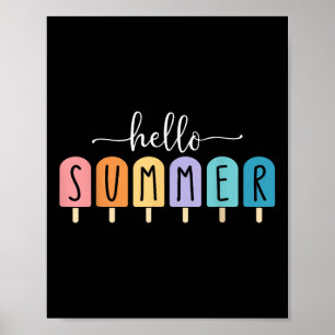 Hallo Sommerurlaub Eiscreme Popsicle Ice Lolly Poster