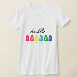Hallo Sommerurlaub Eiscreme Popsicle Ice Lolly T-Shirt