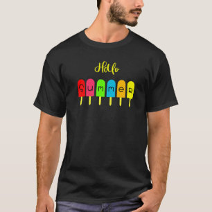 Hallo Sommerurlaub Eiscreme Popsicle Ice Lolly T-Shirt