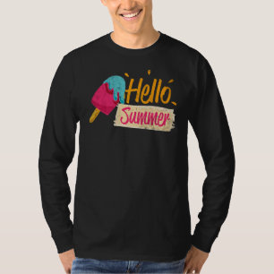 Hallo Sommerurlaub Eiscreme Popsicle Ice Lolly T-Shirt