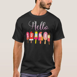 Hallo Sommerurlaub Eiscreme Popsicle Ice Lolly T-Shirt