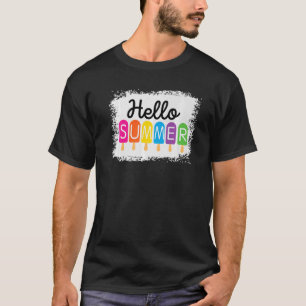Hallo Sommerurlaub gebleicht Eiscreme Popsicle T-Shirt