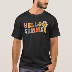 Hallo Sommerurlaub Hawaii Beach Groovy Retro La T-Shirt