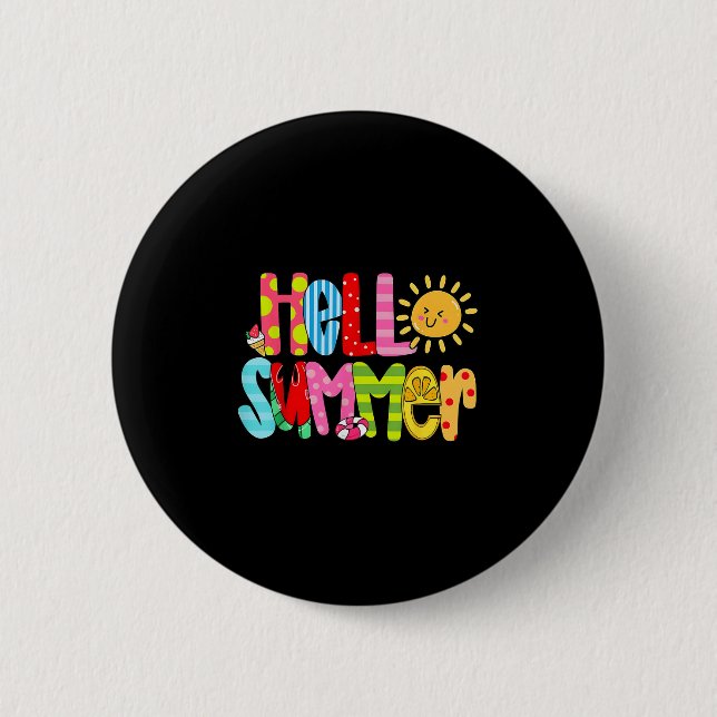 Hallo Sommerurlaub Ice Button (Vorderseite)