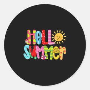 Hallo Sommerurlaub Ice Runder Aufkleber
