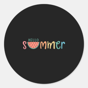 Hallo Sommerurlaub Watermelon Geschenk Runder Aufkleber