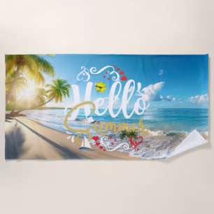 Hallo Sommerzeit Strandtuch