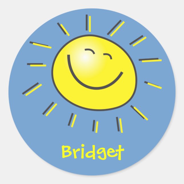 Hallo Sonne Runder Aufkleber (Vorderseite)