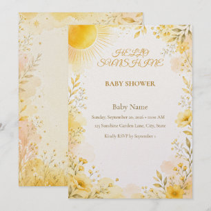 Hallo Sonnenschein Baby Shower Einladung Einfach