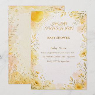 Hallo Sonnenschein Baby Shower Einladung | Einfach