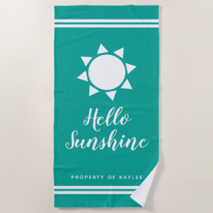 Hallo Sonnenschein Badehandtuch mit individuelle N Strandtuch