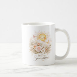 Hallo Sonnenschein Design – Süße Sonne und Blumenm Kaffeetasse