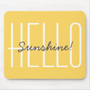 Hallo Sonnenschein Gelbe Moderne Typografie Mousepad