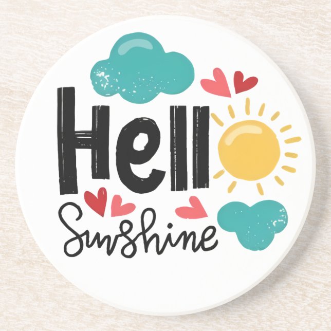 Hallo Sonnenschein Getränkeuntersetzer (Vorne)