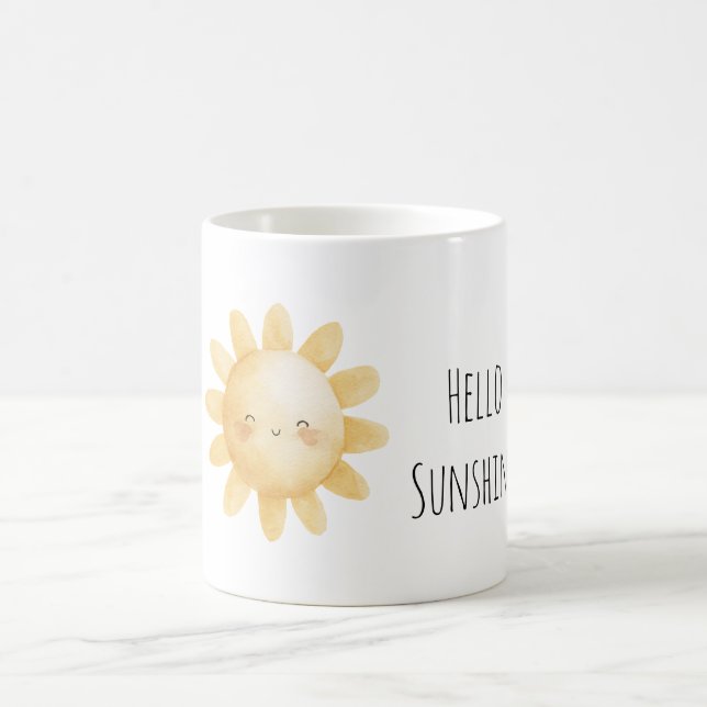 Hallo Sonnenschein Glückliche Sonne Kaffeetasse (Mittel)
