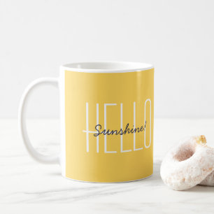 Hallo Sonnenschein Moderne Typografie Gelb Blau Kaffeetasse