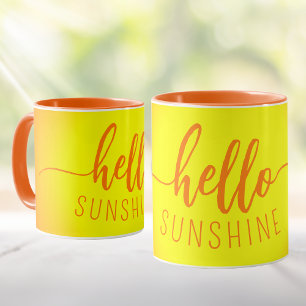 Hallo Sonnenschein Orange und Gelbe Tasse