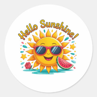 Hallo Sonnenschein Runder Aufkleber