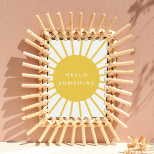 Hallo Sonnenschein   Sonne Modern Skandi Senfgelb Poster