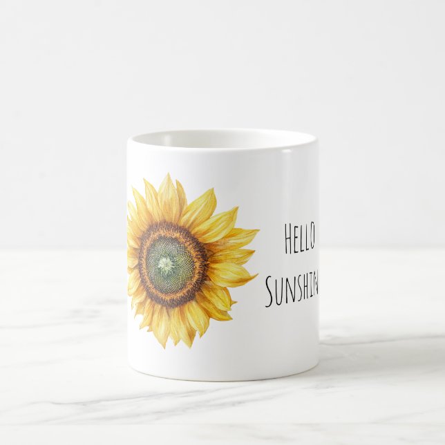 Hallo Sonnenschein Sonnenblume Kaffeetasse (Mittel)
