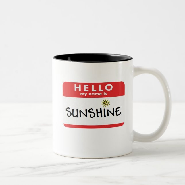 Hallo Sonnenschein-Tasse Zweifarbige Tasse (Rechts)