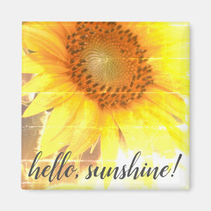 "Hallo, Sonnenschein!" Verblasenes Sonnenblumenmag Magnet