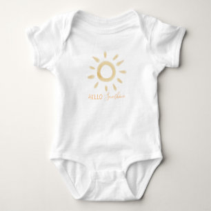 "Hallo Sonnenschein" Wasserfarben Sonne Baby Strampler