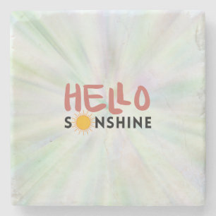 Hallo Sonshine, Sun Rays, Summer vibes Steinuntersetzer