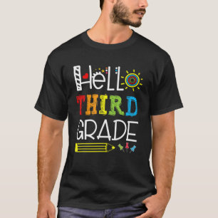 Hallo Spaß der dritten Klasse 3D Grad zurück zur S T-Shirt