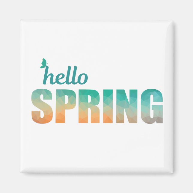Hallo Spring Schmetterling Kühlschrankmagnet Magnet (Vorne)