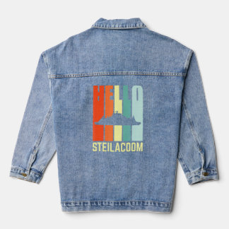 Hallo Steilacoom Sonnenuntergang mit Steilacoom Fä Jeansjacke