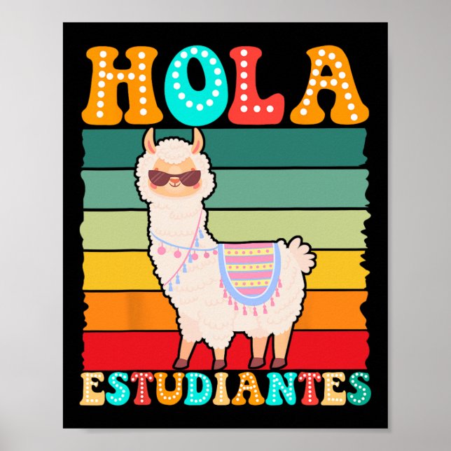 Hallo Studenten Spanischlehrer Zurück zur Schule  Poster (Vorne)
