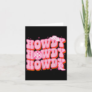 Hallo Südwestliches Mädchen Land Rodeo Pink Kuh Karte