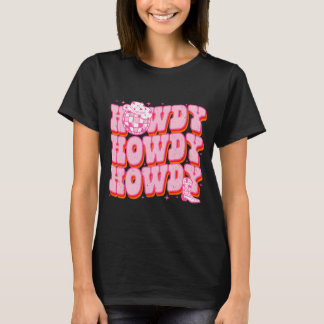 Hallo Südwestliches Mädchen Land Rodeo Pink T-Shirt