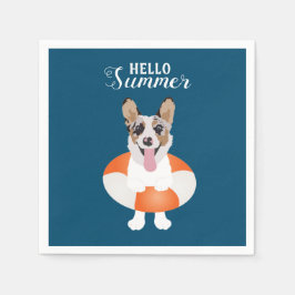 Hallo Summer Corgi Beach Hunde Serviette