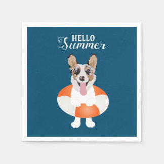 Hallo Summer Corgi Beach Hunde Serviette
